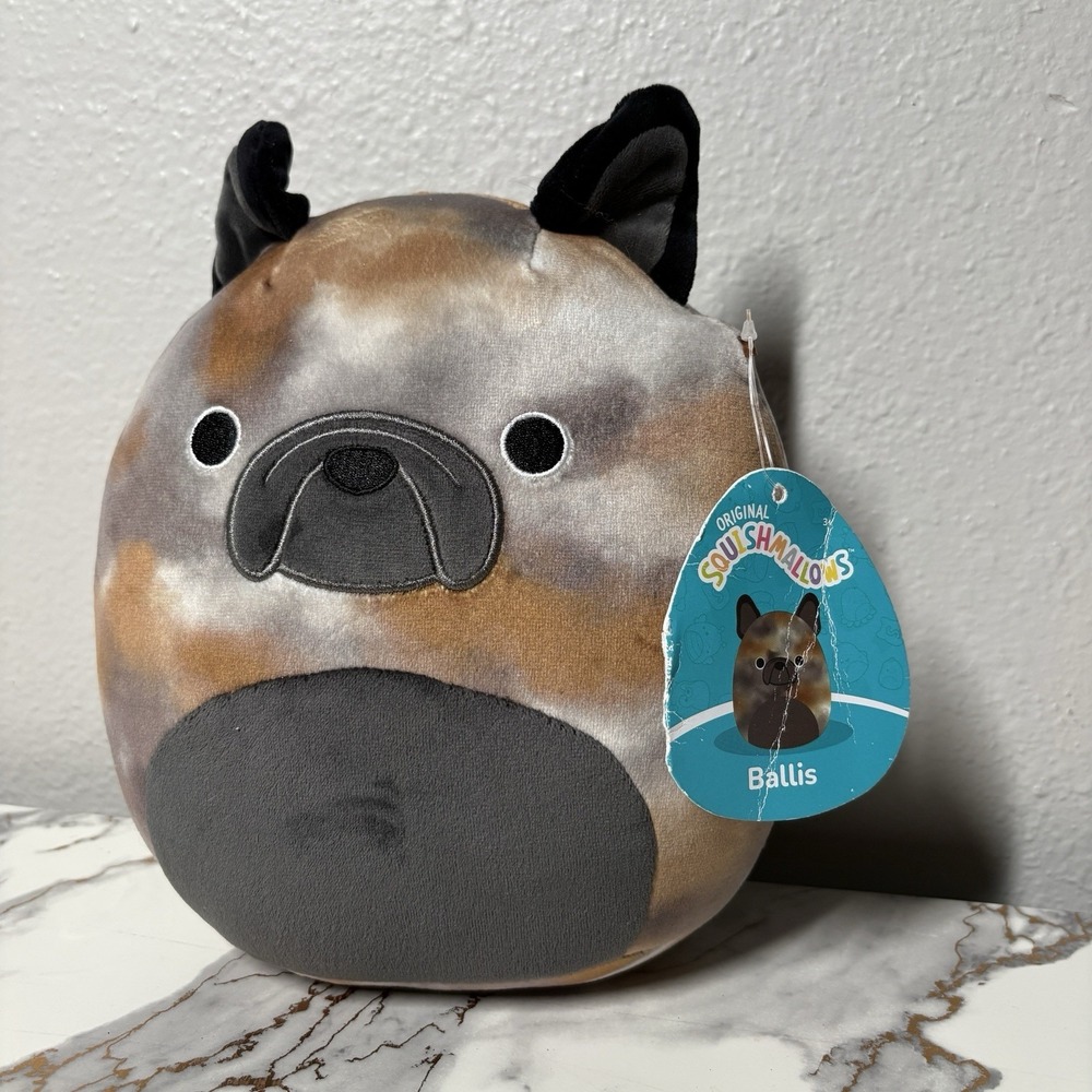 Squishmallows Ballis French Bulldog 12" Plush Dog NWT Kellytoy 1331 Tie Dye NWT